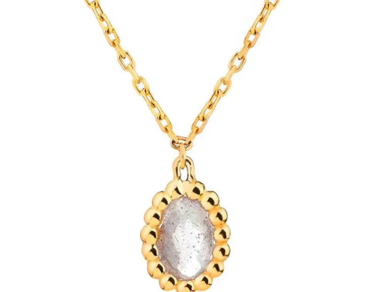 Złoty naszyjnik z labradorytem, ankier