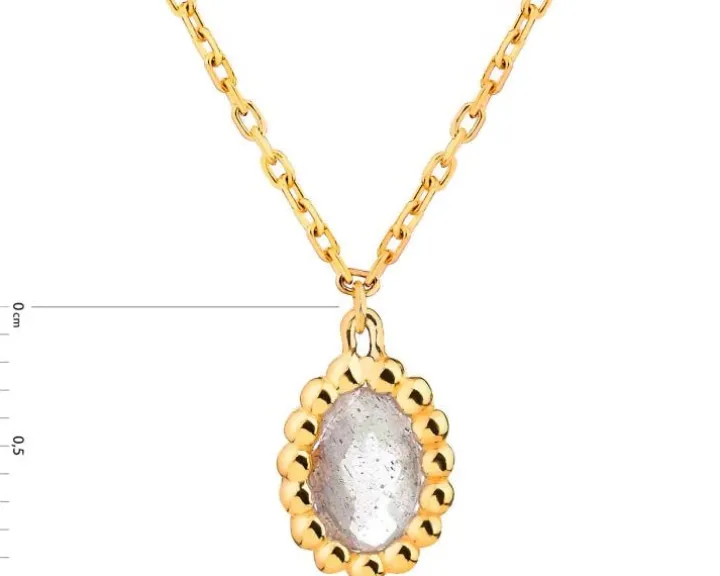 Złoty naszyjnik z labradorytem, ankier