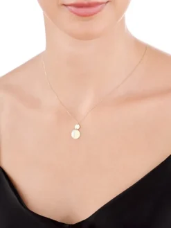 Złoty naszyjnik z masą perłową, ankier - koła