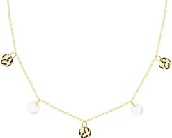 Złoty naszyjnik z masą perłową - koła