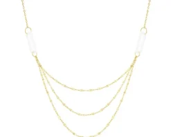 Złoty naszyjnik z masą perłową