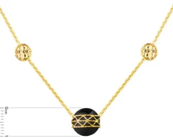 Złoty naszyjnik z onyksem