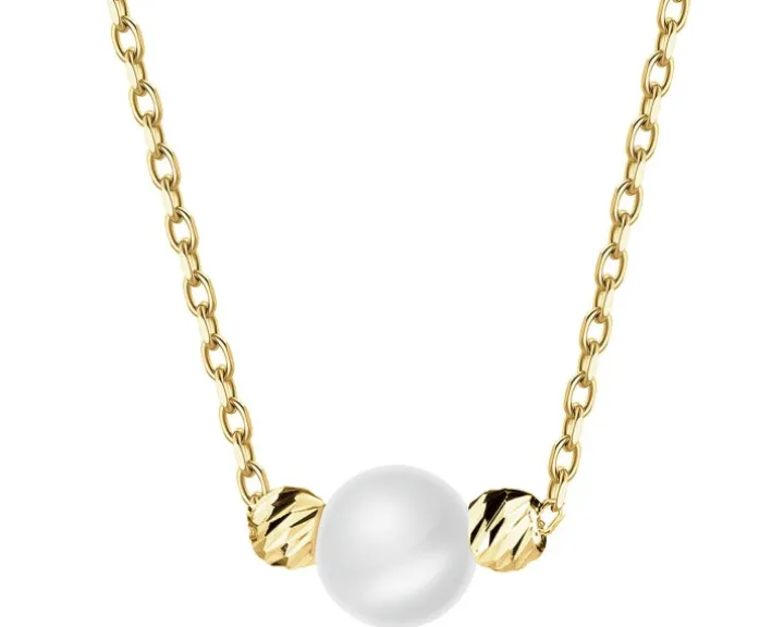 Złoty naszyjnik z perłą