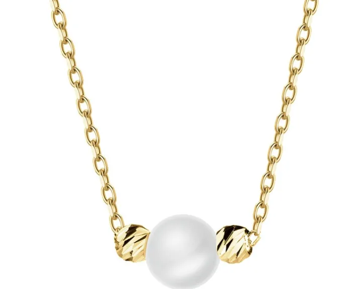 Złoty naszyjnik z perłą