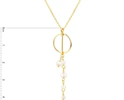 Złoty naszyjnik z perłami - koło