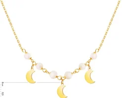 Złoty naszyjnik z perłami, ankier - Księżyce