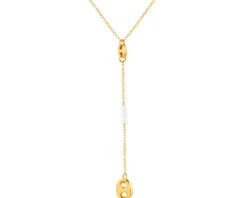 Złoty naszyjnik z perłami, ankier