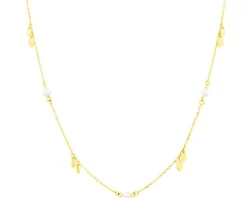 Złoty naszyjnik z perłami, ankier