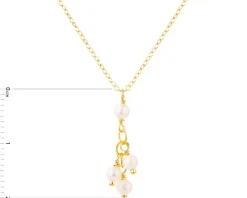 Złoty naszyjnik z perłami, ankier - kulki