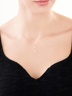 Złoty naszyjnik z perłami, ankier - kulki