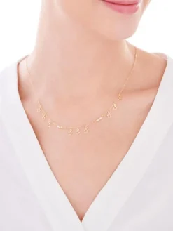 Złoty naszyjnik z turkusem, ankier - gwiazdy