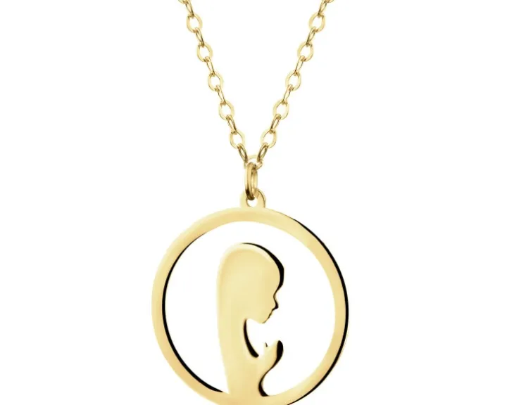 Złoty naszyjnik z wizerunkiem Matki Boskiej, ankier