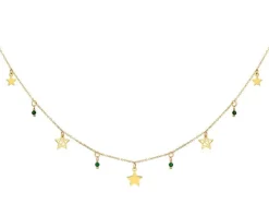 Złoty naszyjnik ze szkłem - gwiazdy
