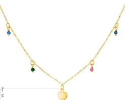 Złoty naszyjnik ze szkłem  - serce