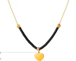 Złoty naszyjnik ze szkłem, ankier - serce
