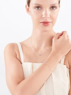 Złoty naszyjnik ze szkłem, ankier