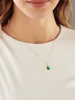 Złoty naszyjnik ze szkłem, ankier