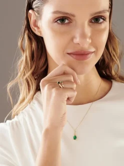 Złoty naszyjnik ze szkłem, ankier