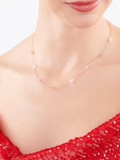 Złoty naszyjnik ze szkłem, ankier