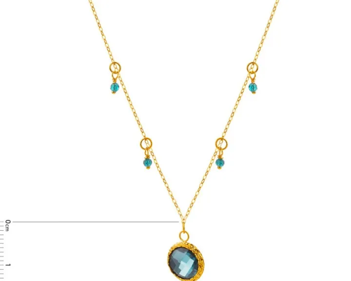 Złoty naszyjnik ze szkłem, ankier