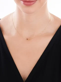 Złoty naszyjnik ze szkłem szlifowanym - love