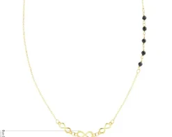 Złoty naszyjnik ze szkłem szlifowanym, ankier - nieskończoności