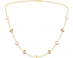 Złoty naszyjnik ze szkłem szlifowanym, ankier