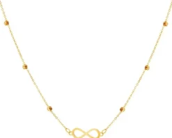 Złoty naszyjnik ze znakiem nieskończoności, ankier