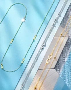 Złoty naszyjnik ze znakiem nieskończoności, ankier