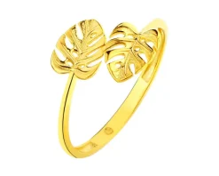 Złoty pierścionek - liście monstery