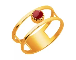 Złoty pierścionek z agatem