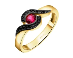 Złoty pierścionek z cyrkoniami