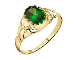 Złoty pierścionek z cyrkonią