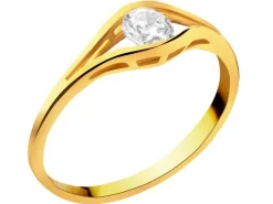 Złoty pierścionek z cyrkonią