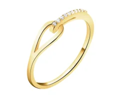 Złoty pierścionek z cyrkoniami