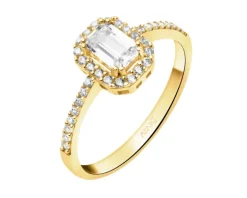 Złoty pierścionek z cyrkoniami