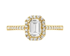 Złoty pierścionek z cyrkoniami