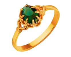 Złoty pierścionek z cyrkonią