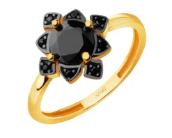 Złoty pierścionek z cyrkoniami