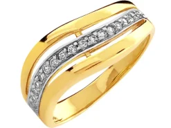 Złoty pierścionek z cyrkoniami