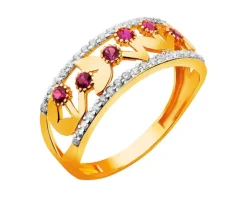 Złoty pierścionek z cyrkoniami