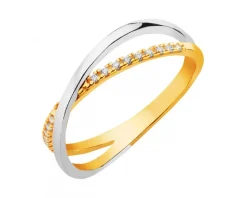 Złoty pierścionek z cyrkoniami