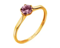 Złoty pierścionek z cyrkonią