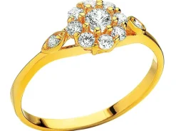Złoty pierścionek z cyrkoniami
