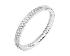 Złoty pierścionek z cyrkoniami - Eternity