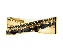 Złoty pierścionek z cyrkoniami