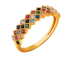 Złoty pierścionek z cyrkoniami