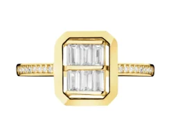 Złoty pierścionek z cyrkoniami