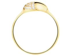 Złoty pierścionek z cyrkoniami