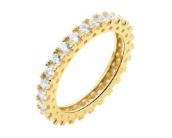 Złoty pierścionek z cyrkoniami - Eternity